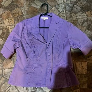 Purple Cotton semi cropped jacket- cold water Creek sz 10